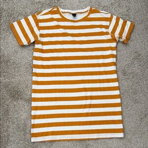 Striped Kids T-Shirt - Orange and White